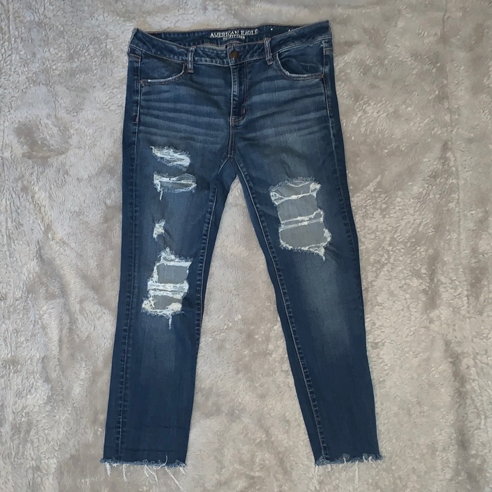 Blue distressed American Eagle Jeans